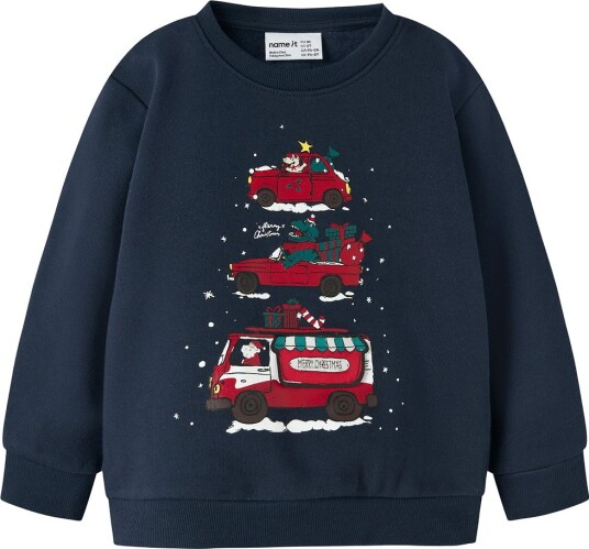 Name It Nmmrane Collegegenser med Julemotiv i Navy Blazer Størrelse 116