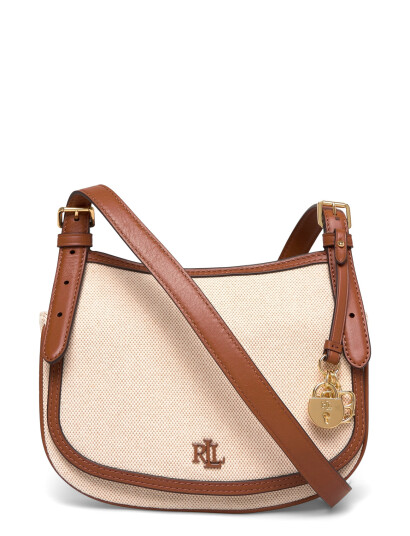 Lauren Ralph Lauren Canvas Medium Marcy Crossbody Bag Brown ONE SIZE