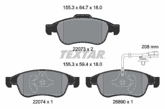 Bremseklosser TEXTAR 2207301 Bremseklosser TEXTAR 2207301