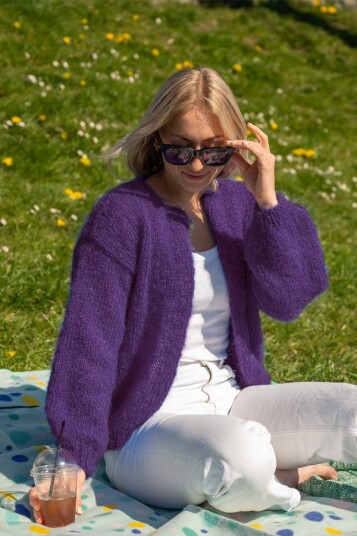 ADA cardigan mørk lilla ADA cardigan mørk lilla
