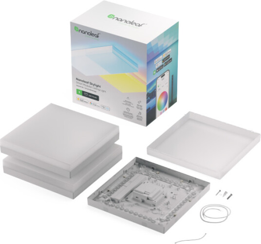 Nanoleaf Skylight Starter Kit - Taklyspanel - Led - 300 X 300 Mm - Total: 50 W - Rgb/Varmt Til Kjølig Hvitt Lys - 2700-6500 K - Kvadrat En Pakke 3 Nanoleaf Skylight Starter Kit - Taklyspanel - Led - 300 X 300 Mm - Total: 50 W - Rgb/Varmt Til Kjølig Hvitt Lys - 2700-6500 K - Kvadrat En Pakke 3