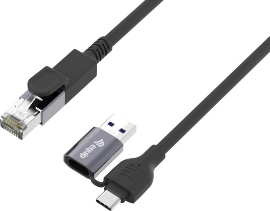 Equip Adapter GigaBit USB-C+A->RJ45     St/St  2.00m schwarz
