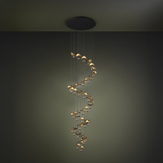 Dracera LED hengelampe svart/gull Ø 82 cm   Stars of Light   Stue   Moderne   Metall   Med flere lyskilder