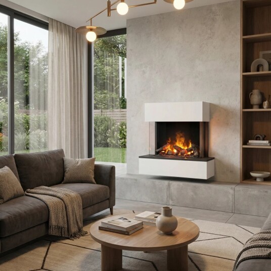 Glow Fire Elektrisk Peis Hölderlin OMC 600 - Hvit