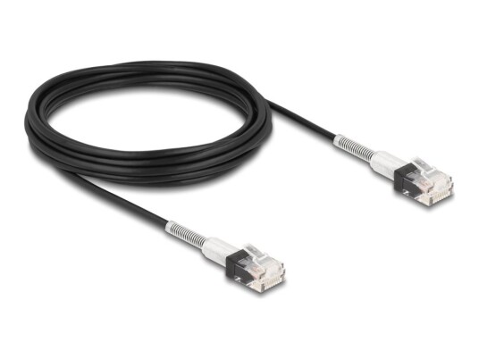 Delock Koblingskabel Rj-45 Hann Til Rj-45 Hann 5 M 3 Mm Utp Cat 6A Halogenfri Formstøpt Slank Svart