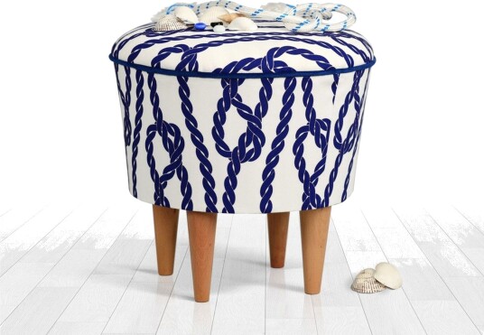 Pradera Sittepuff 42 cm Blå/Hvit