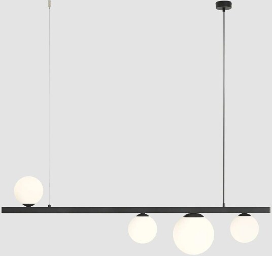 ALDEX Garda 4 hengelampe i bjelkeform metall glass svart 4 lys. ALDEX Garda 4 hengelampe i bjelkeform metall glass svart 4 lys.