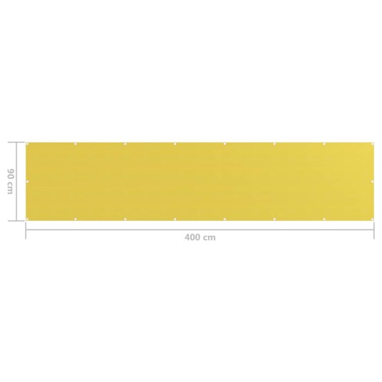 vidaXL Balkongskjerm gul 90x400 cm HDPE