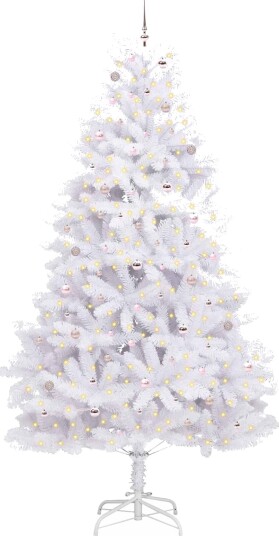 Kunstig sammensatt juletre med 300 LED Hvit 300 cm PVC og stål