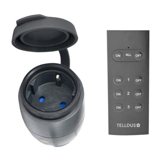 Telldus Mini IP44 Smartkontakt Med Fjernkontroll Telldus Mini IP44 Smartkontakt Med Fjernkontroll