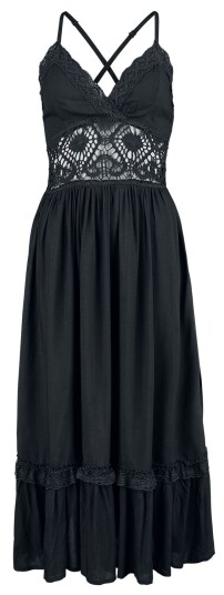 Gothicana by EMP Goth Lang kjole Maxi Kjole med Blonder S til XXL Damer svart