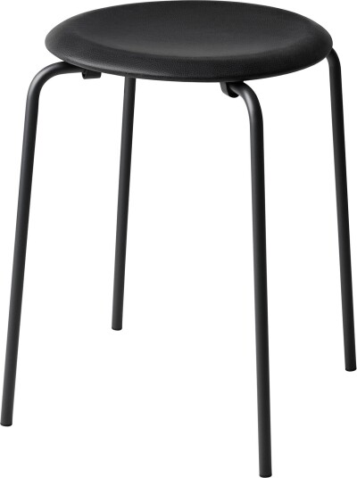 Fritz Hansen - Dot Läder Intense Black Krakker Arne Jacobsen Svart Lær/metall