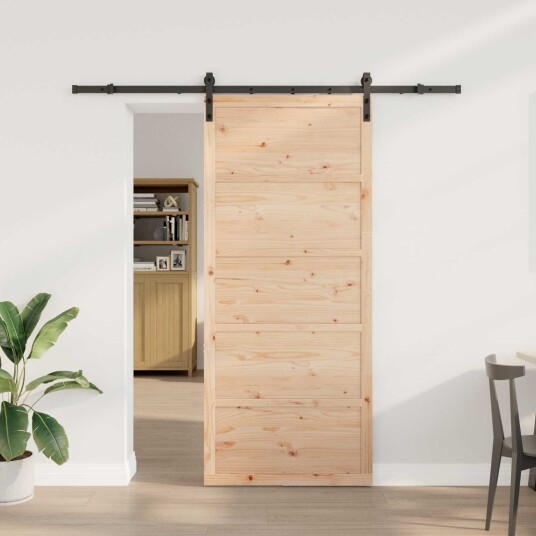 vidaXL Skyvedør Naturlig 100 x 208 cm Heltre furu vidaXL Skyvedør Naturlig 100 x 208 cm Heltre furu
