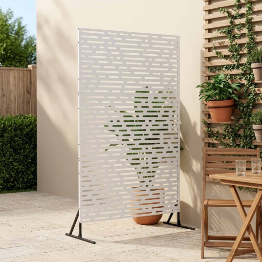 vidaXL Personvernsvegg 100 x 50 x 180 cm Stål Hvit