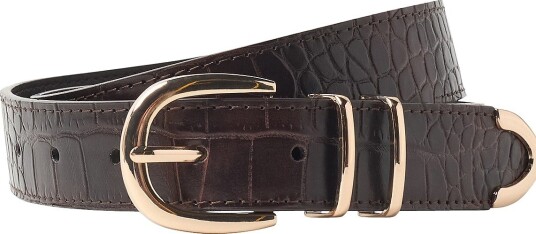 Ellos Collection   Belte i skinnimitasjon   Brun