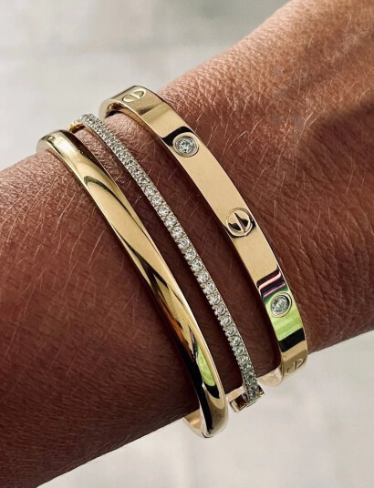 Bud to rose Crown Bracelet Steel - Gold - ONE SIZE
