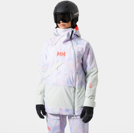 Helly Hansen Powchaser Asymmetrisk Skijakke Dame Hvit L