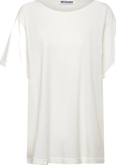 Weekday Oversized Boat Neck T Shirt Cream XL
