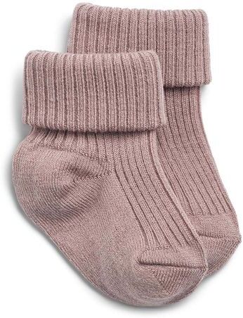 Wheat ull Wheat Ziggy rib sokker i ull til baby Dry Rose Wheat ull Wheat Ziggy rib sokker i ull til baby Dry Rose