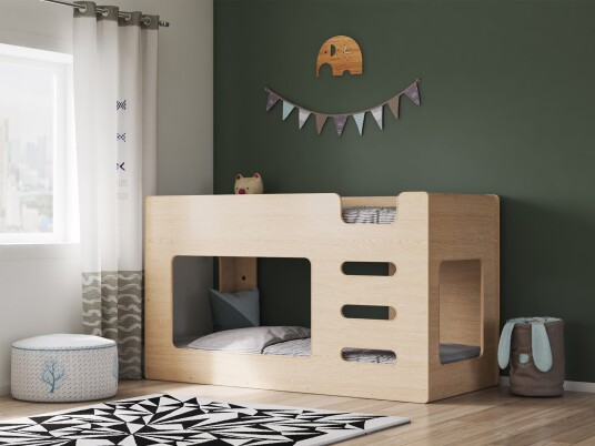 Kids House Factory Cube Køyeseng 90×200 Natur Kids House Factory Cube Køyeseng 90×200 Natur