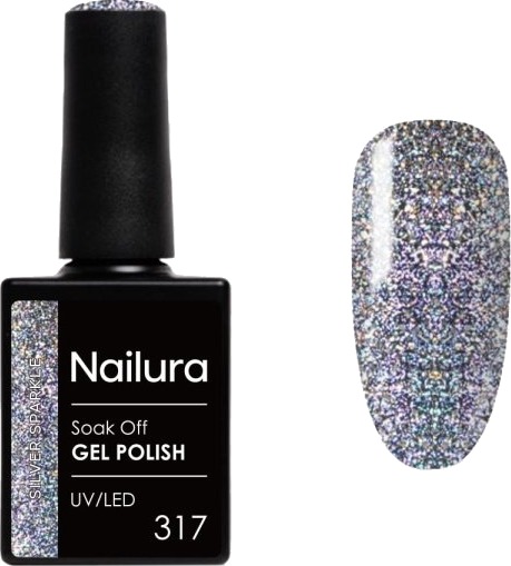 Nailura Gelpolish 317 – Silver Sparkle – 10 ml