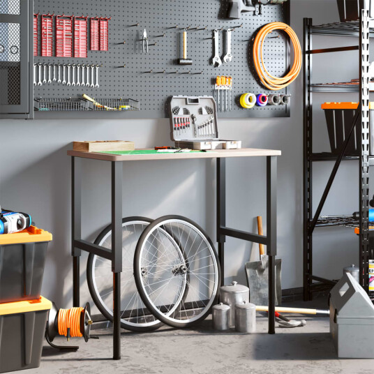  Arbeidsbenk 100x60x 71,5-98  cm heltre eik rektangulær