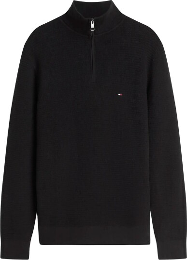 Tommy Hilfiger Pima Ctn Cash Structure Zip Mock Black S