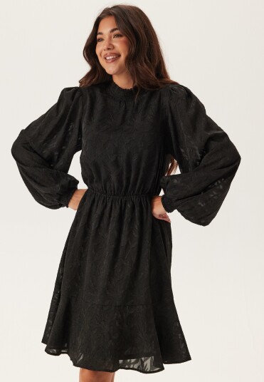 Bubbleroom Jacquard Flounce Dress Black 36-38 Bubbleroom Jacquard Flounce Dress Black 36-38