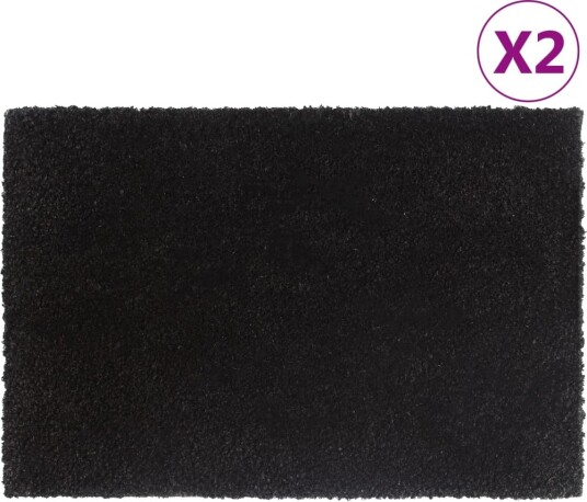 Dørmatter 2 stk svart 40x60 cm tuftet kokosfiber 8721012224971