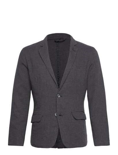 Lindbergh Cotton Linen Blazer - Grey - S Lindbergh Cotton Linen Blazer - Grey - S