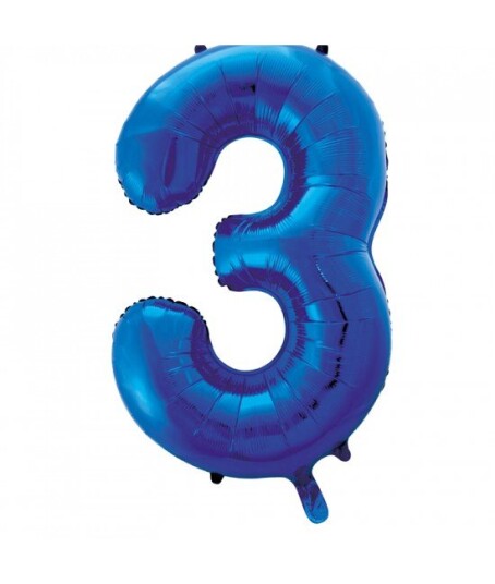 Tallet 3 Royal Blå JUMBO Folieballong 86 cm Tallet 3 Royal Blå JUMBO Folieballong 86 cm