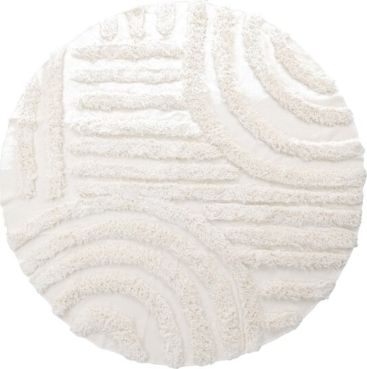 Rundt teppe Cazorla Natural Cotton Shaggy off white Størrelse: Ø 160 cm Rundt teppe Cazorla Natural Cotton Shaggy off white Størrelse: Ø 160 cm
