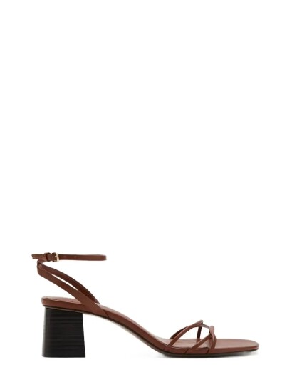 Mango Heeled Sandals With Straps Brown 41