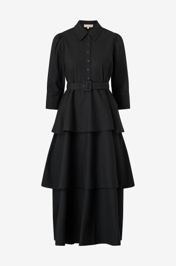 byTimo Maxikjole Poplin Flounce DresSvart