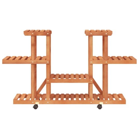 vidaXL Blomsterstativ med hjul 110x25x78 cm heltre gran