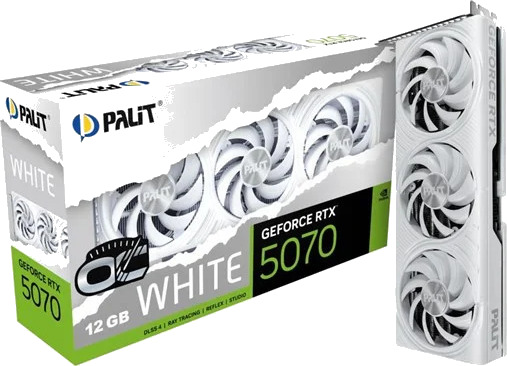 Palit GeForce RTX 5070 White OC Grafikkort 12GB GDDR7 Palit GeForce RTX 5070 White OC Grafikkort 12GB GDDR7