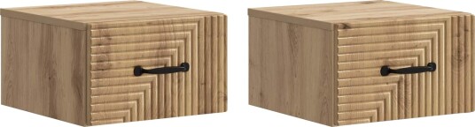  Vegghengt Nattbord 2 pcs Artisan eik 34,5 x 33 x 20 cm