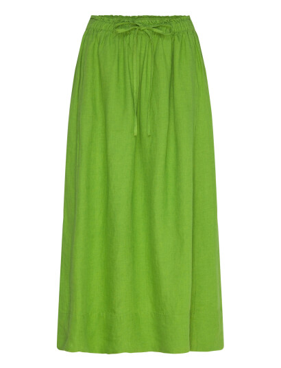 Selected Slflinna Mw Midi Linen Skirt B - Green - 36