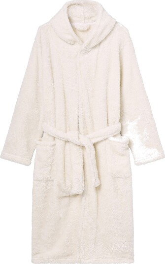 Ellos Collection Morgenkåpe i teddy fleece Natur