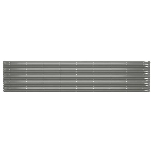 vidaXL Plantekasse pulverlakkert stål 332x40x68 cm grå vidaXL Plantekasse pulverlakkert stål 332x40x68 cm grå