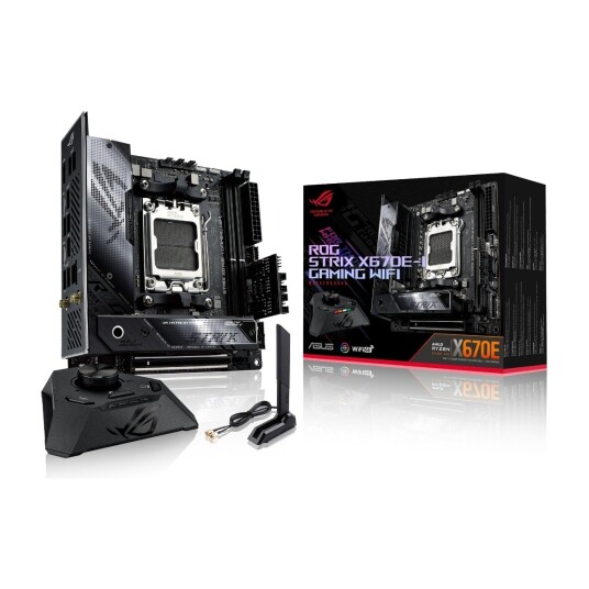 ASUS ROG STRIX X670E-I GAMING WIFI Hovedkort - AMD X670 - AMD AM5 socket - DDR5 RAM - Mini-ITX ASUS ROG STRIX X670E-I GAMING WIFI Hovedkort - AMD X670 - AMD AM5 socket - DDR5 RAM - Mini-ITX