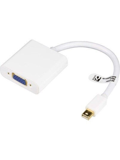 Deltaco DP-VGA4 Mini DisplayPort til VGA Adapter 0,05m Hvit Deltaco DP-VGA4 Mini DisplayPort til VGA Adapter 0,05m Hvit