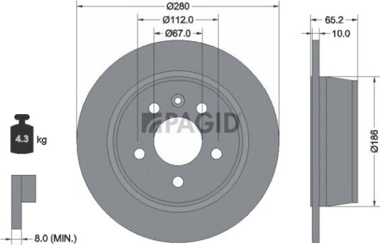 PAGID 52149NC Bremseskive PAGID 52149NC Bremseskive