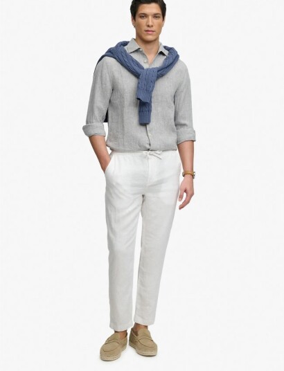 Superdry Merchant Linen Pant White XL