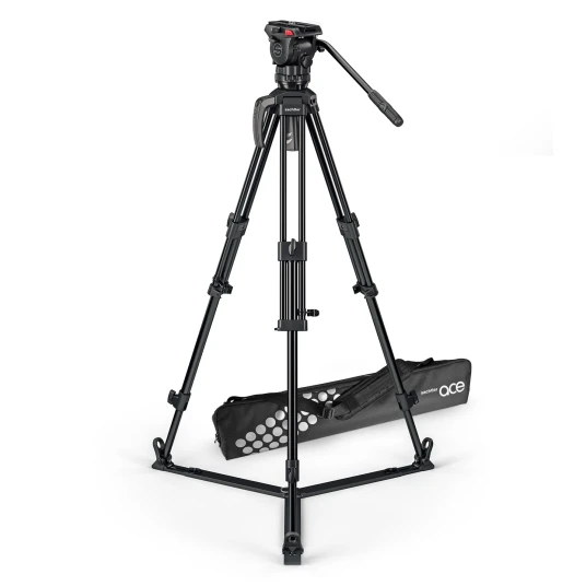 Sachtler Ace M GS Mk II Alu Tripod Kit Fluid head Tripod Ground-Spreader Bag