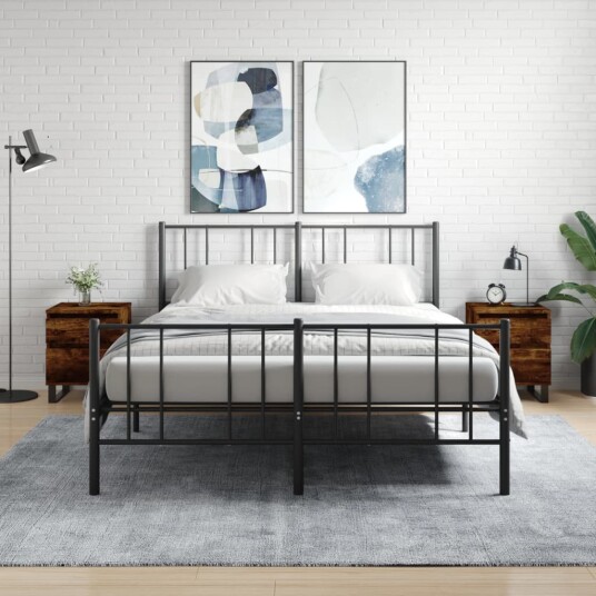 Nattbord 2 stk røkt eik 40x35x50 cm konstruert tre 8721012110786