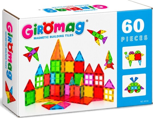 Giromag Magnetisk Byggesett - Paneler 60 Deler