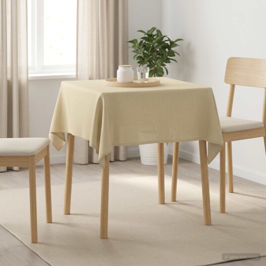 vidaXL Bordduk Torget Kremhvit 110 x 110 cm