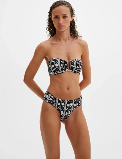 Malina Signature Gold Embellished Bandeau Bikini Top   Black   XL