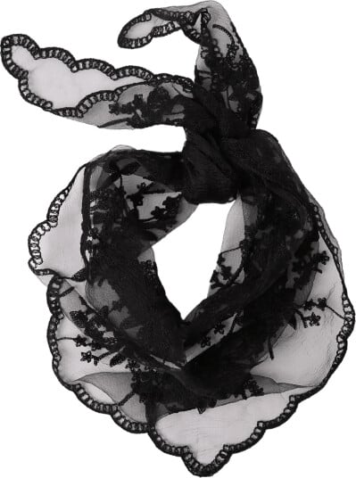 Lindex Scarf With Lace   Black   ONE SIZE